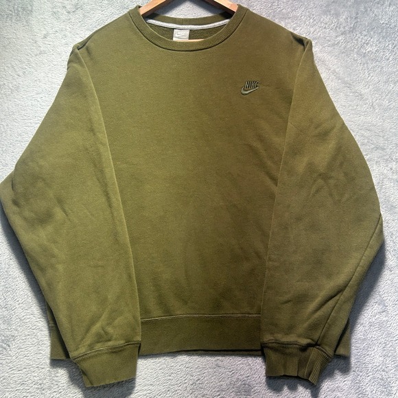 Nike Other - Y2K Nike Sportswear Mens Crewneck Sweatshirt Olive Green Fleece Large 275735-301